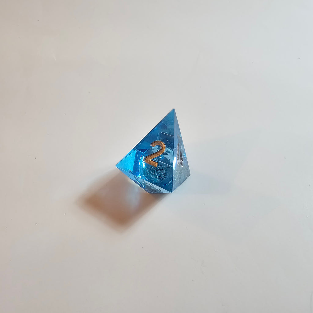 Glacial Blue Liquid Core Resin Dice Set