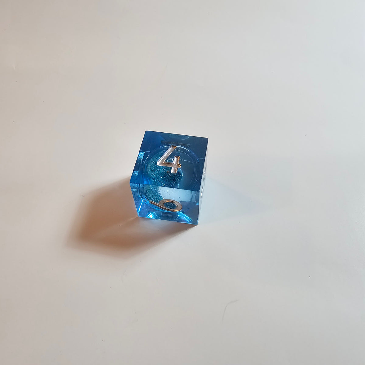 Glacial Blue Liquid Core Resin Dice Set