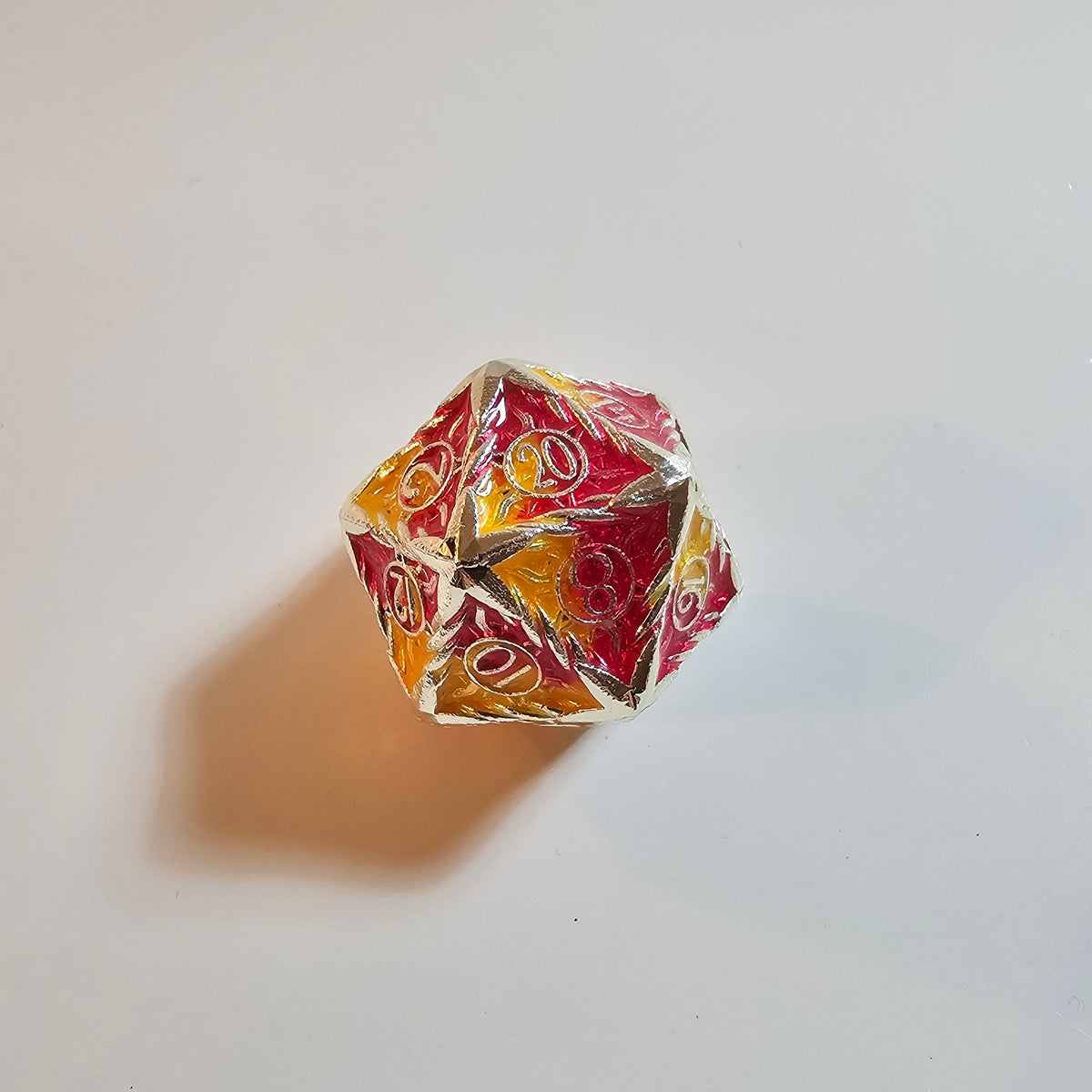 Radiant Flame Solid Metal Dice Set