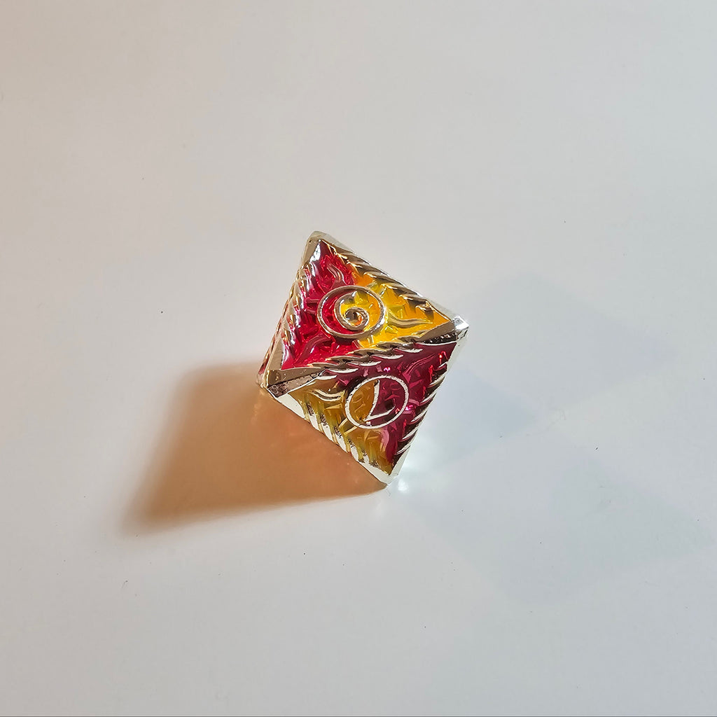 Set di dadi in metallo massiccio Radiant Flame
