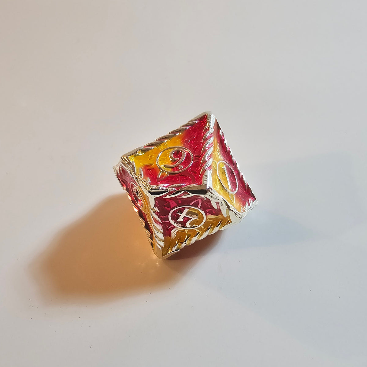 Radiant Flame Solid Metal Dice Set