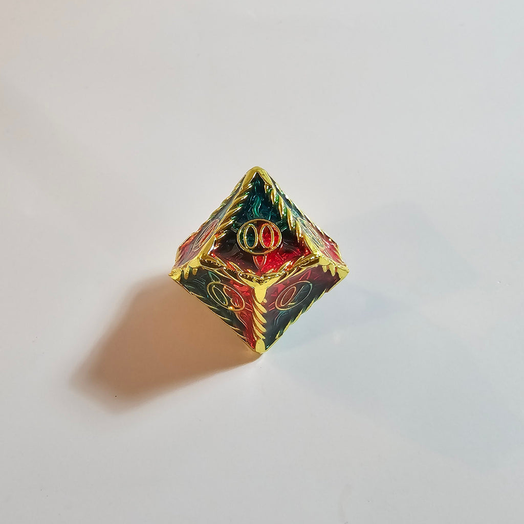 Antiker Drachen-Würfelset aus massivem Metall