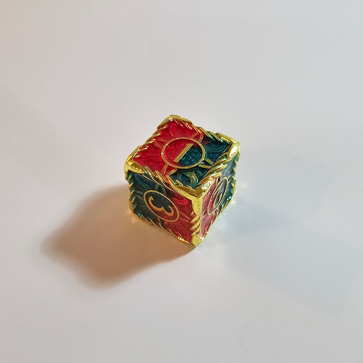 Antiker Drachen-Würfelset aus massivem Metall