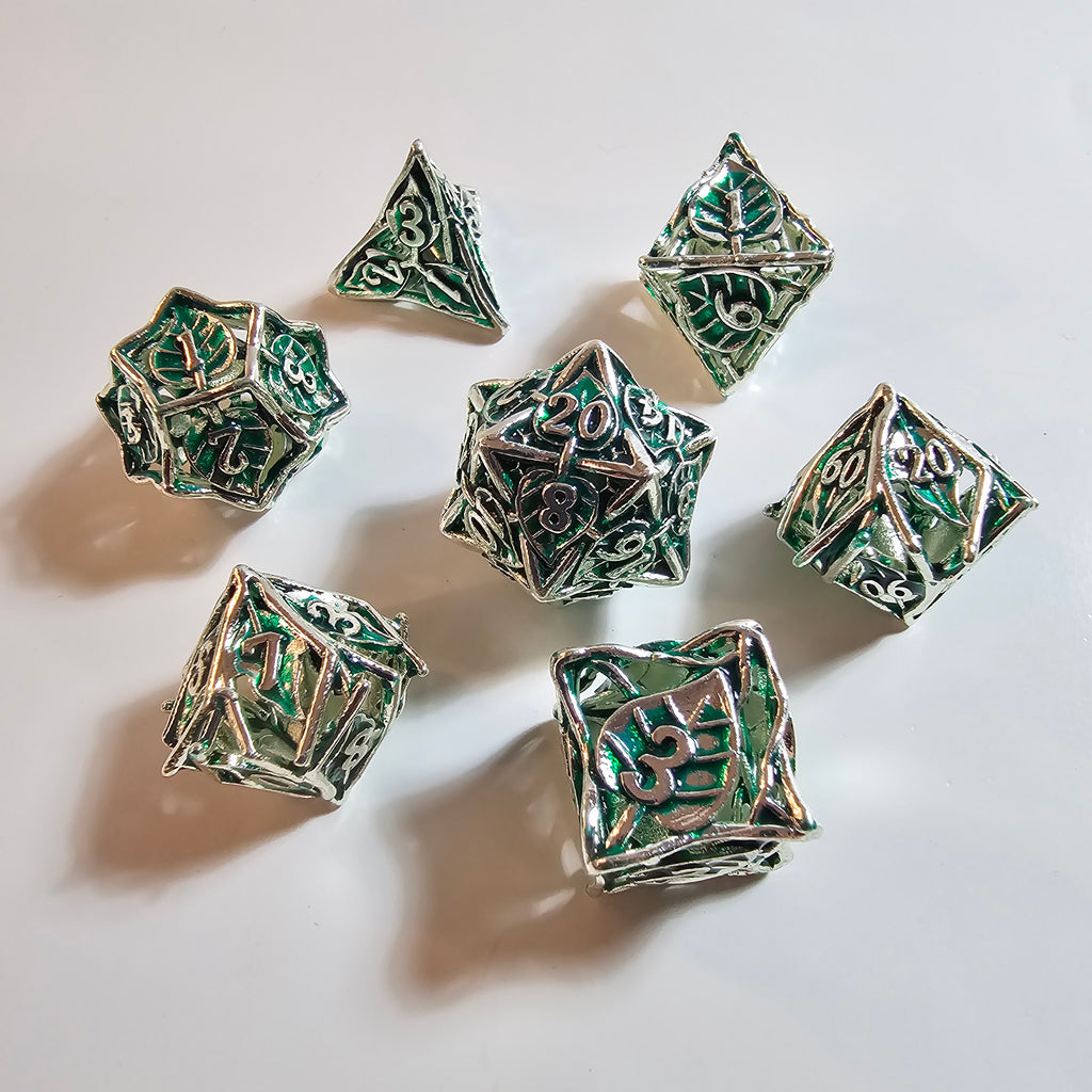 Leaf Hollow Metal Dice Set
