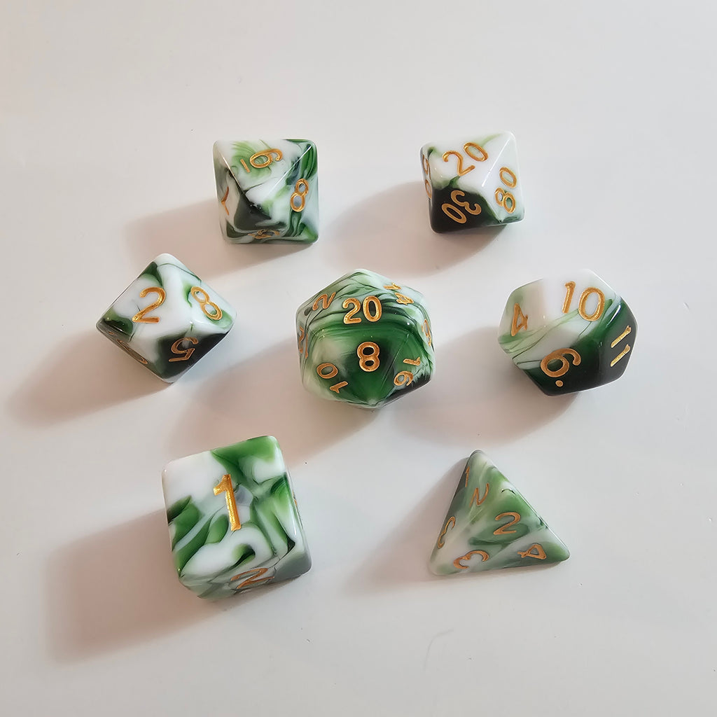 Set di dadi in acrilico Velo di Smeraldo