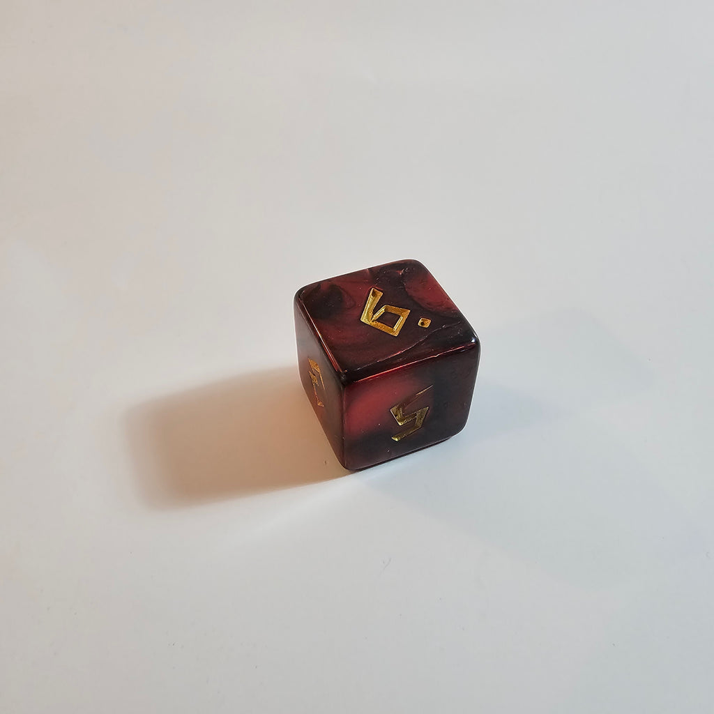 Set de dés en acrylique sculpté rouge