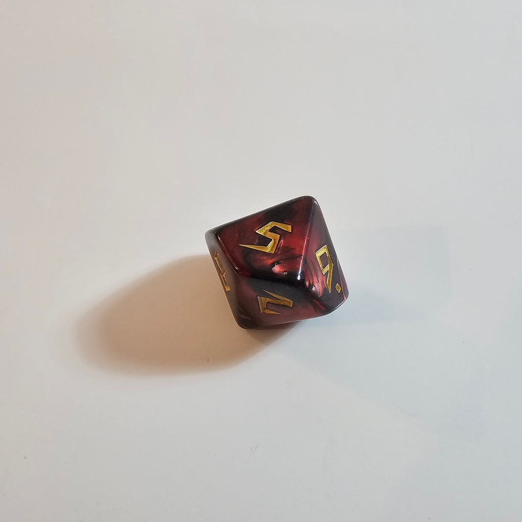Set de dés en acrylique sculpté rouge