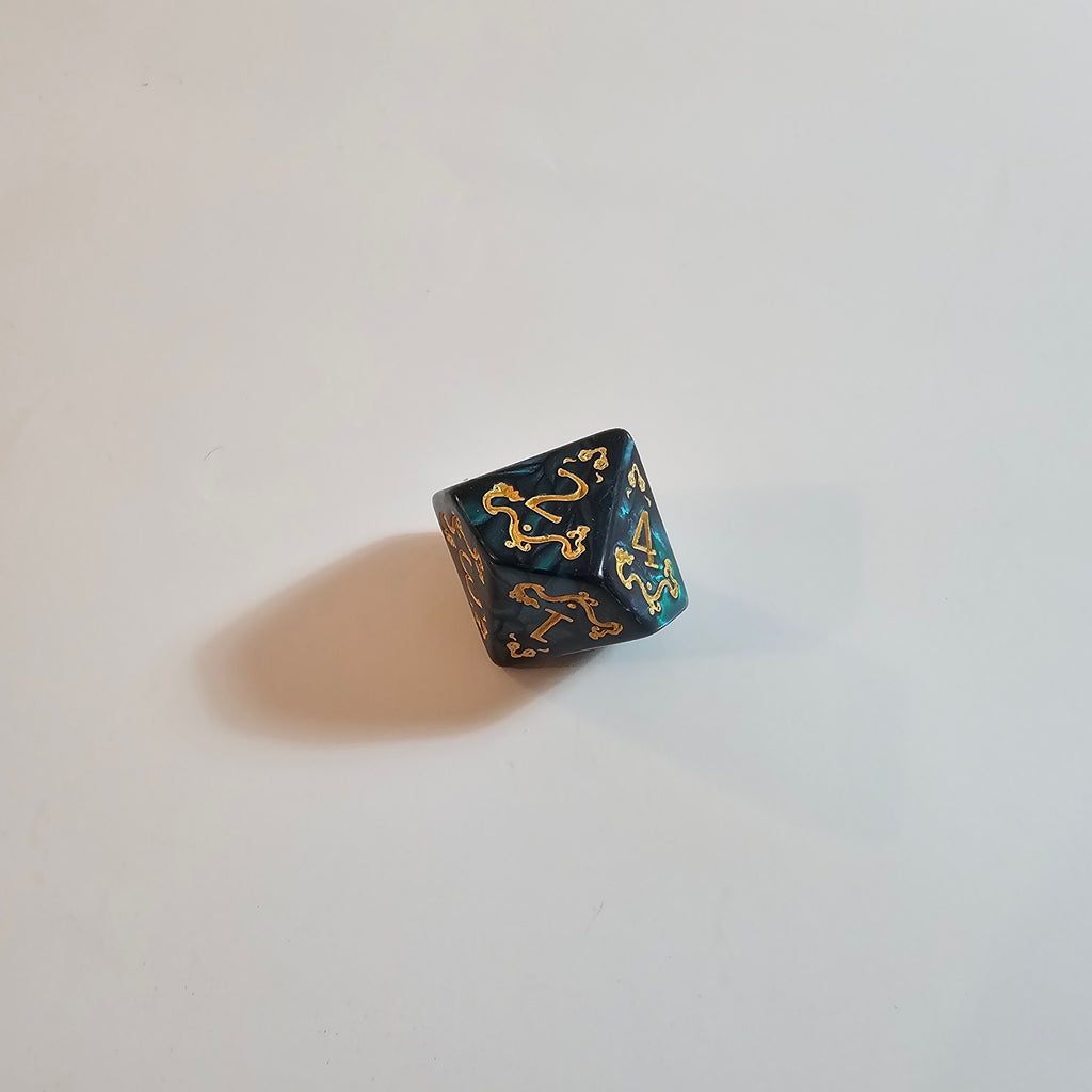 Set de dés en acrylique vert mystique