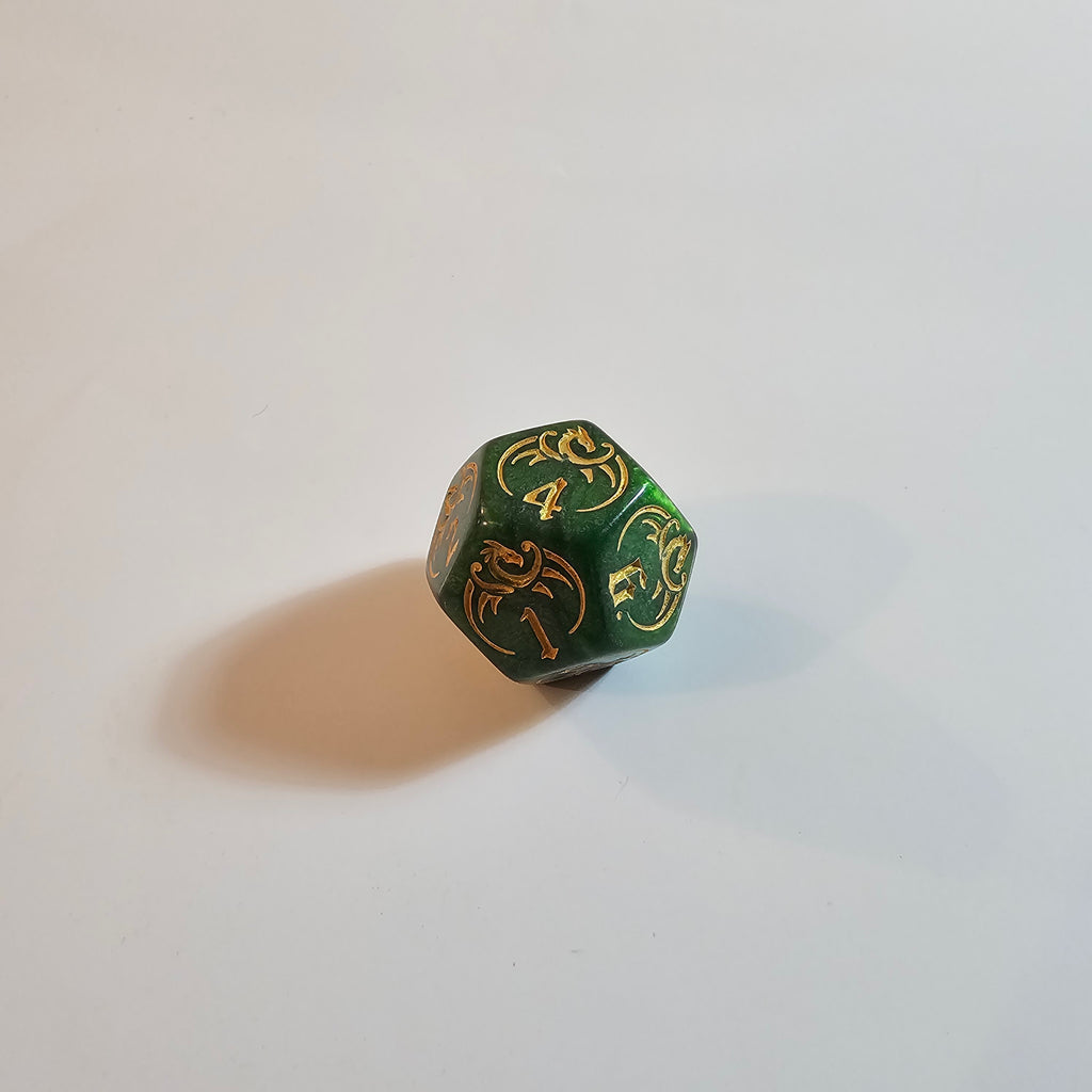 Grünes Drachen-Acrylwürfel-Set