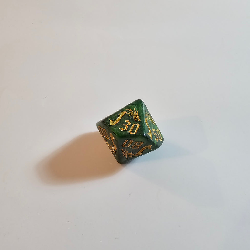 Grünes Drachen-Acrylwürfel-Set