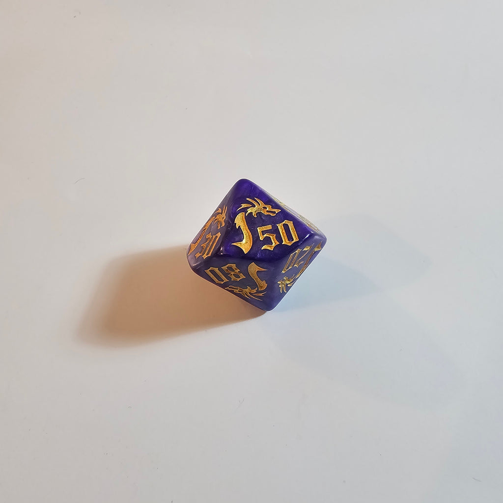 Purple Dragon Acrylic Dice Set