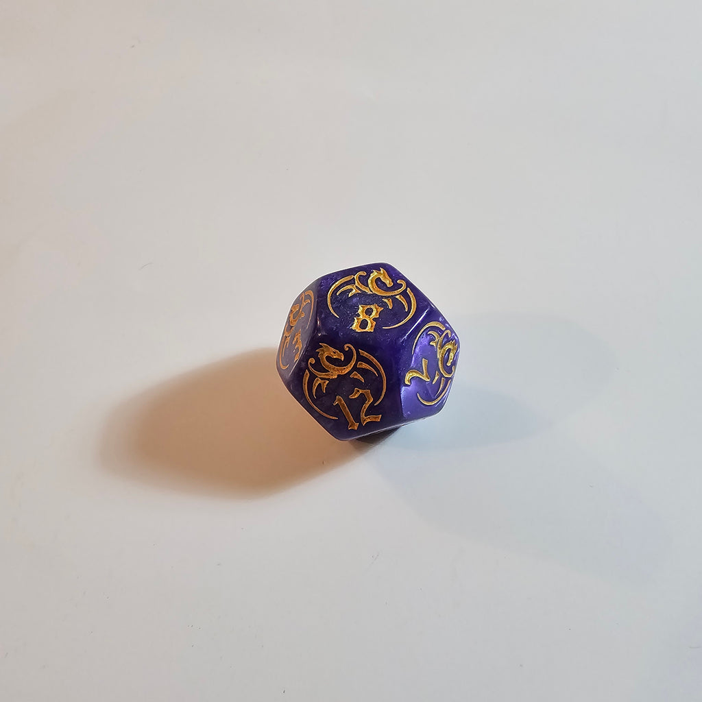 Purple Dragon Acrylic Dice Set