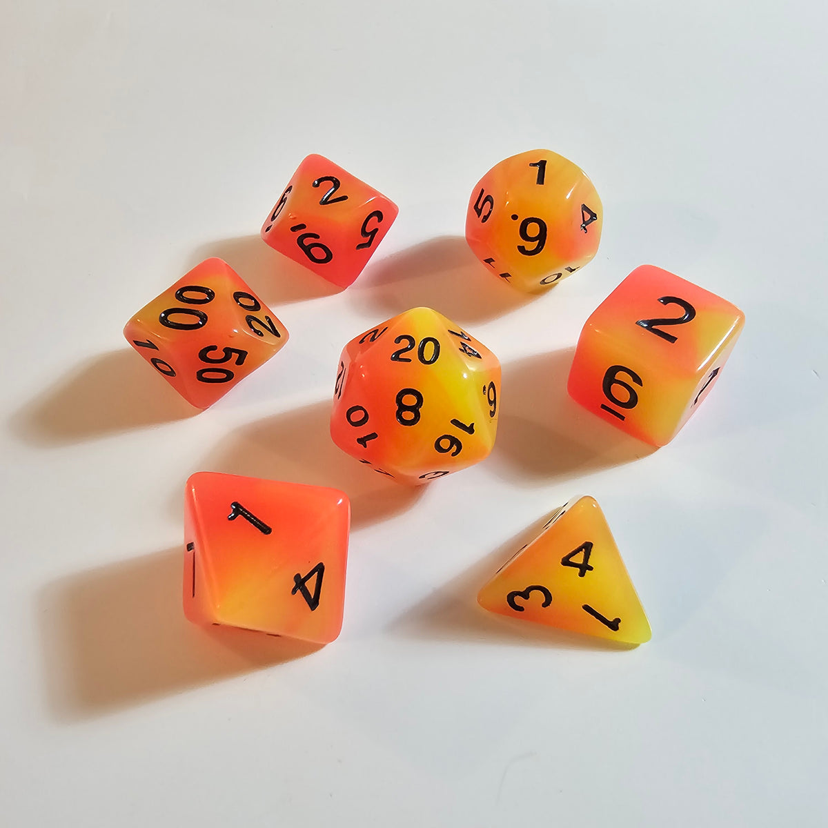 Set di dadi in acrilico Orange Lemon Glow