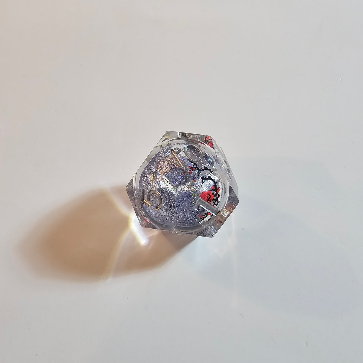 Ensemble de dés en résine à cœur liquide fleurs de cerisier en cristal