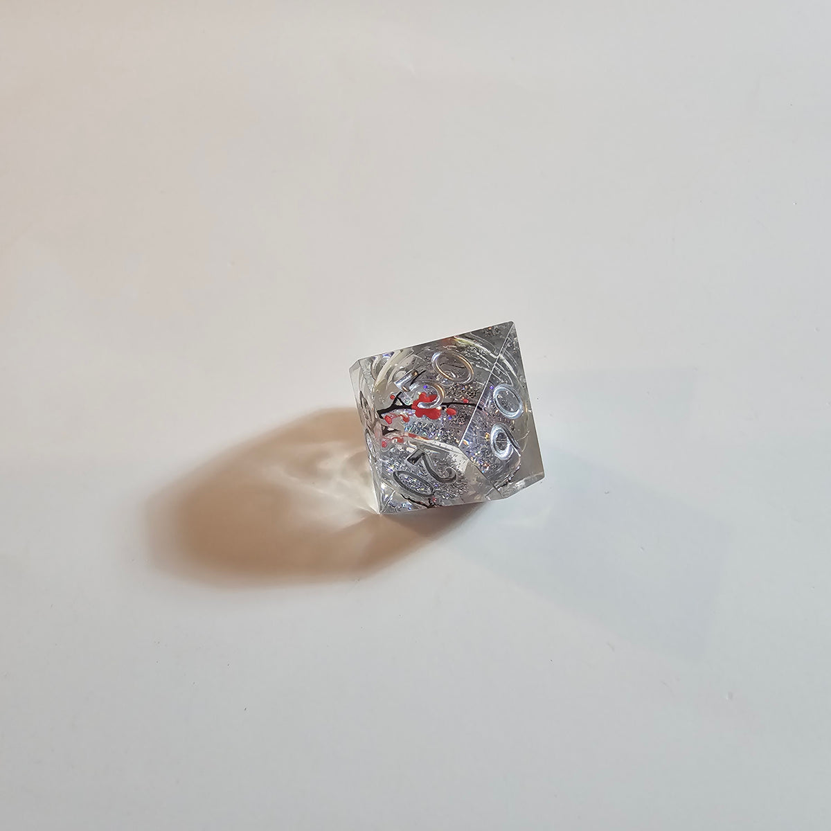 Ensemble de dés en résine à cœur liquide fleurs de cerisier en cristal