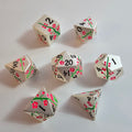 Set di dadi in metallo massiccio Silver Blossom