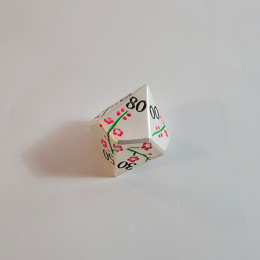 Set di dadi in metallo massiccio Silver Blossom