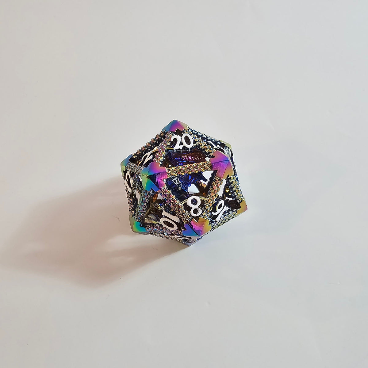 Regenbogen-Drachen-Metallwürfel-Set (hohl)