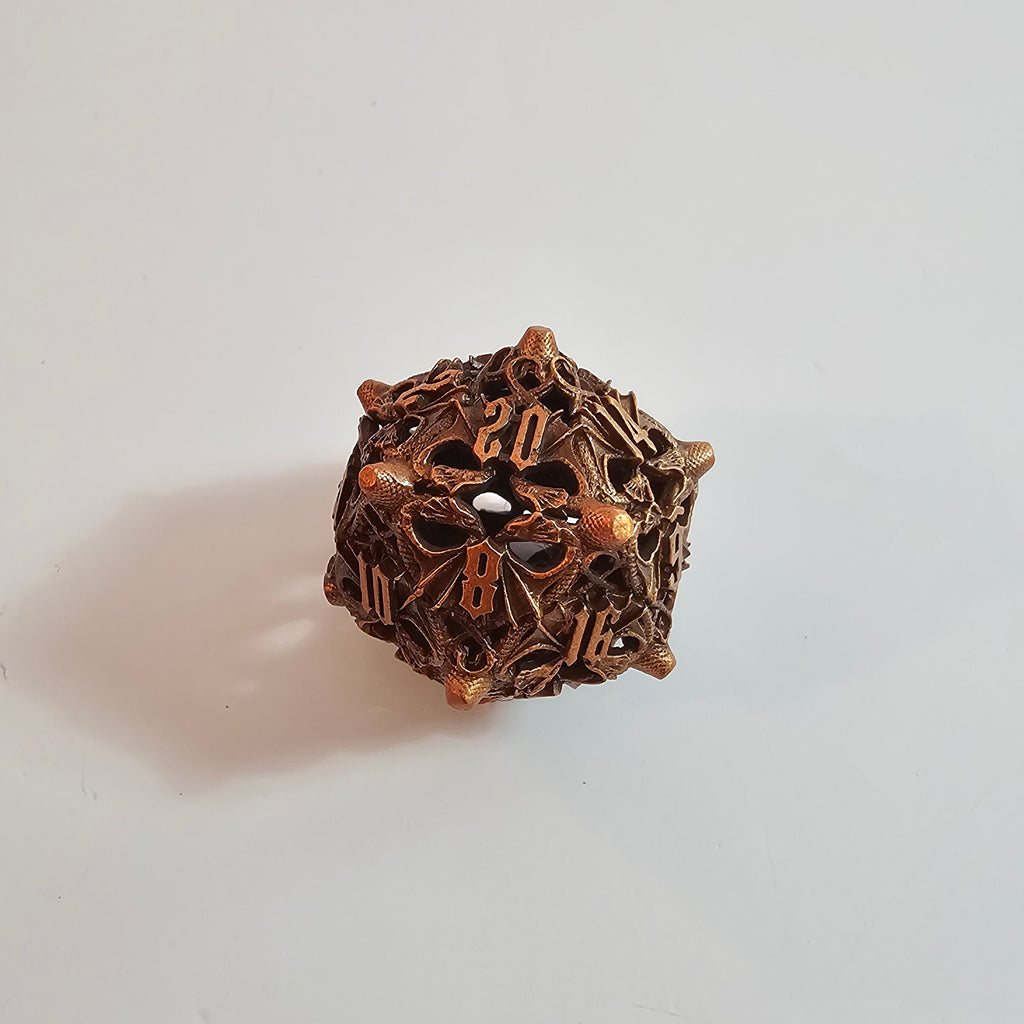 Set de dés en métal creux Copper Wing Dragons
