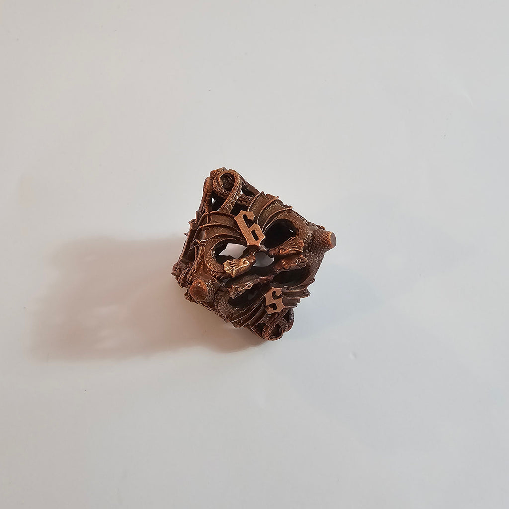 Set de dés en métal creux Copper Wing Dragons