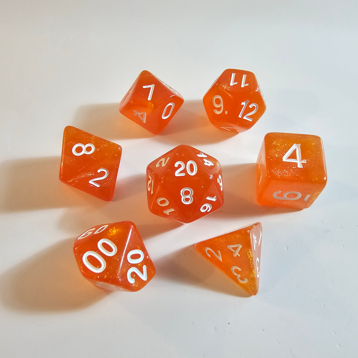 Set di dadi in acrilico Orange Fizz