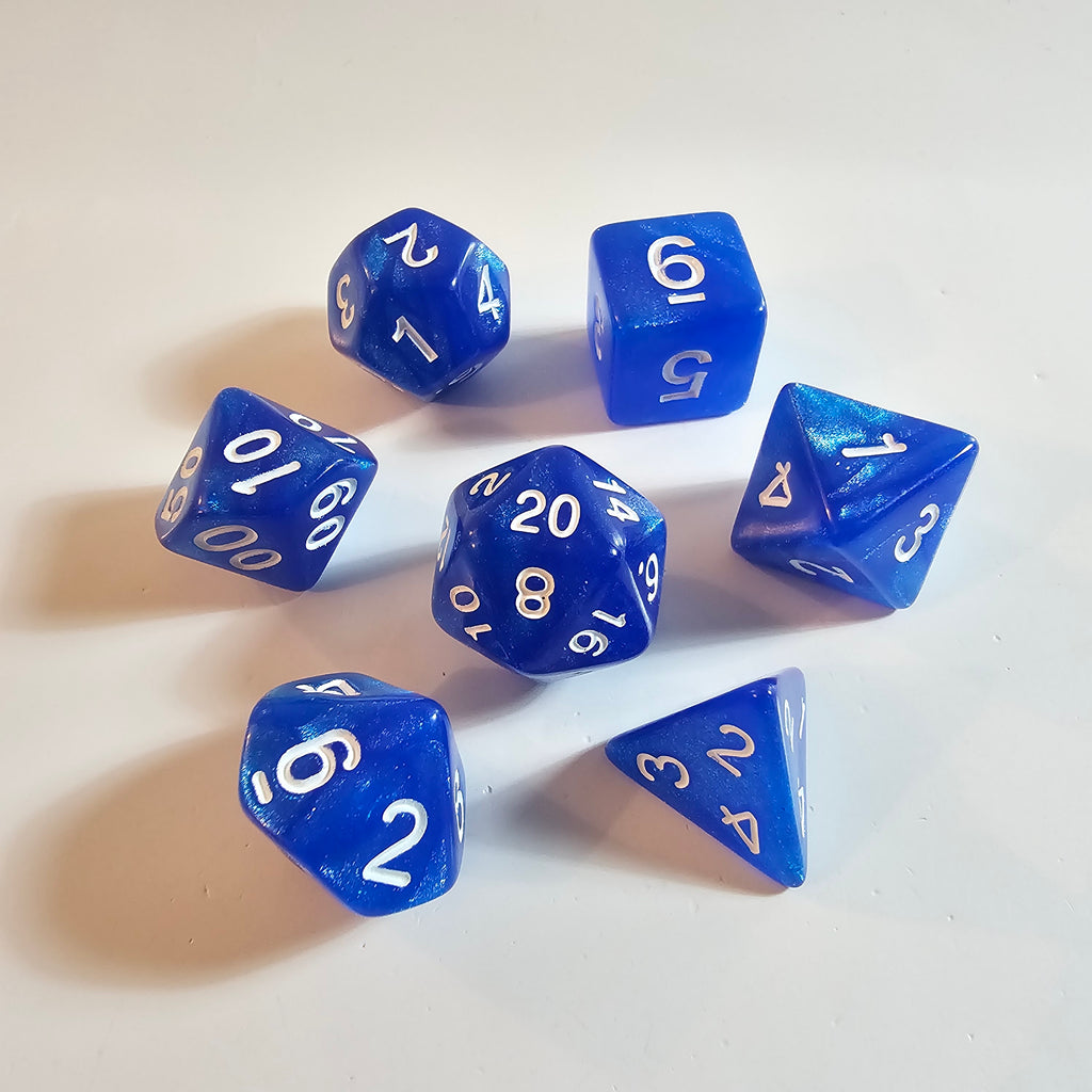 Sapphire Drift Acrylic Dice Set