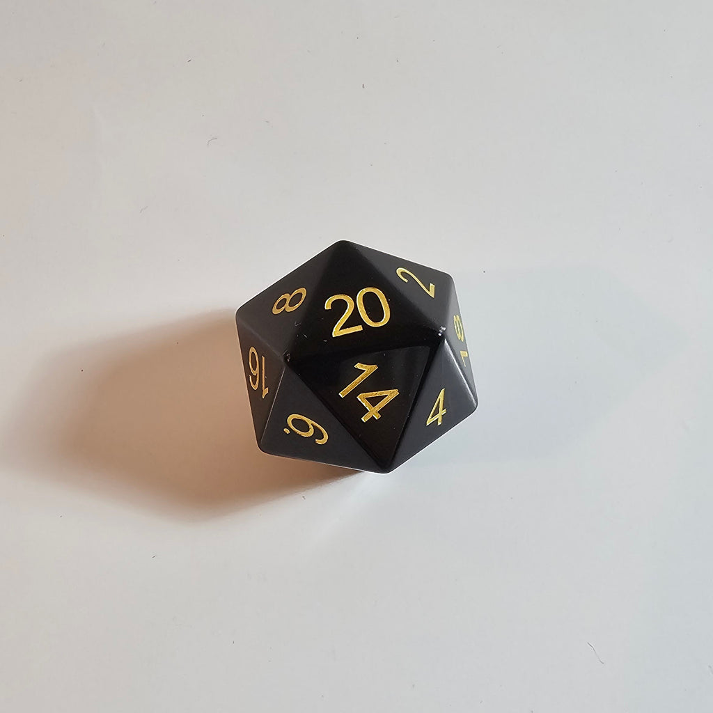 Würfelset aus natürlichem Obsidian