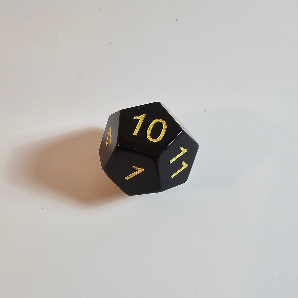 Würfelset aus natürlichem Obsidian