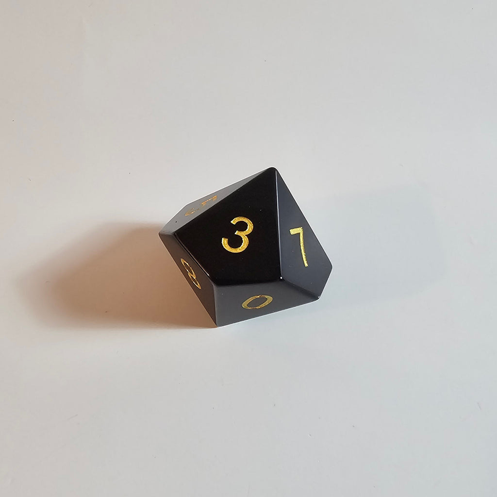 Würfelset aus natürlichem Obsidian
