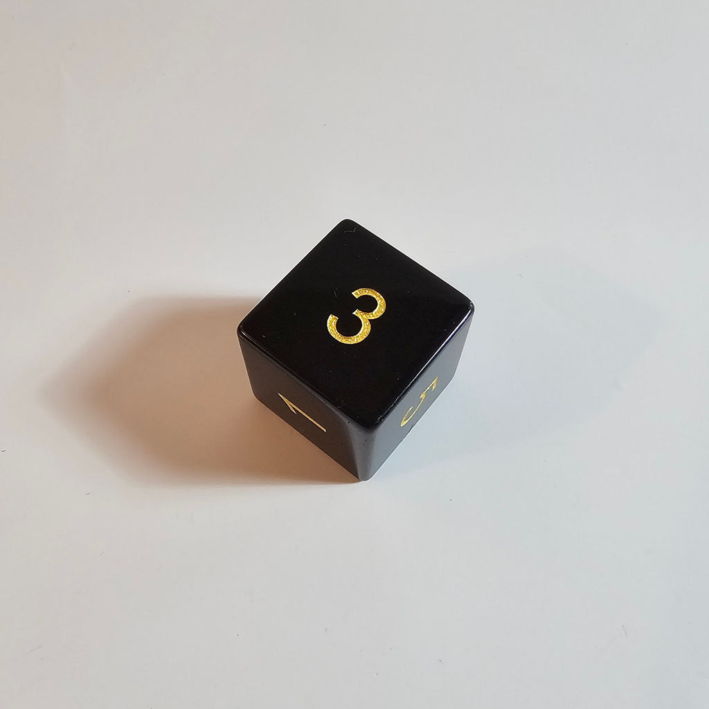 Würfelset aus natürlichem Obsidian