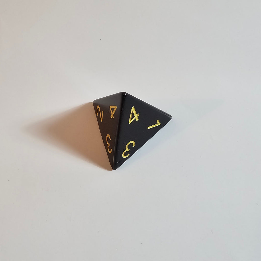 Würfelset aus natürlichem Obsidian