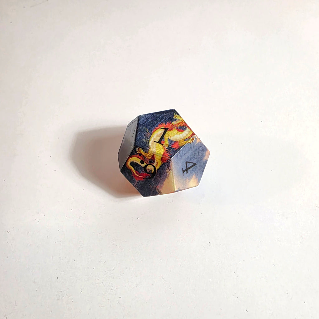 Golden Dragon’s Dawn scharfkantiges Resin-Würfelset