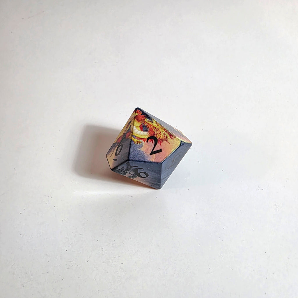 Golden Dragon’s Dawn scharfkantiges Resin-Würfelset