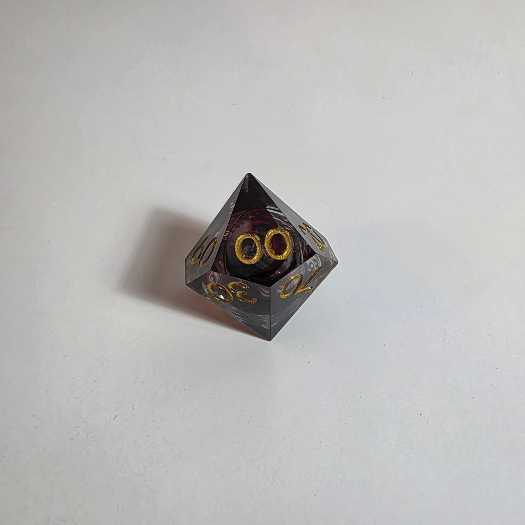 Set de dados de resina con núcleo líquido de calaveras sangrientas