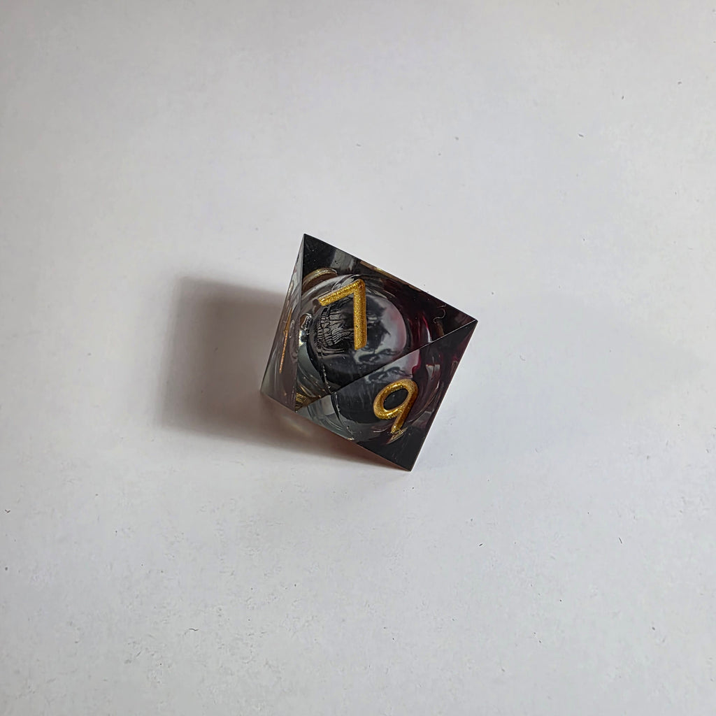 Set de dados de resina con núcleo líquido de calaveras sangrientas