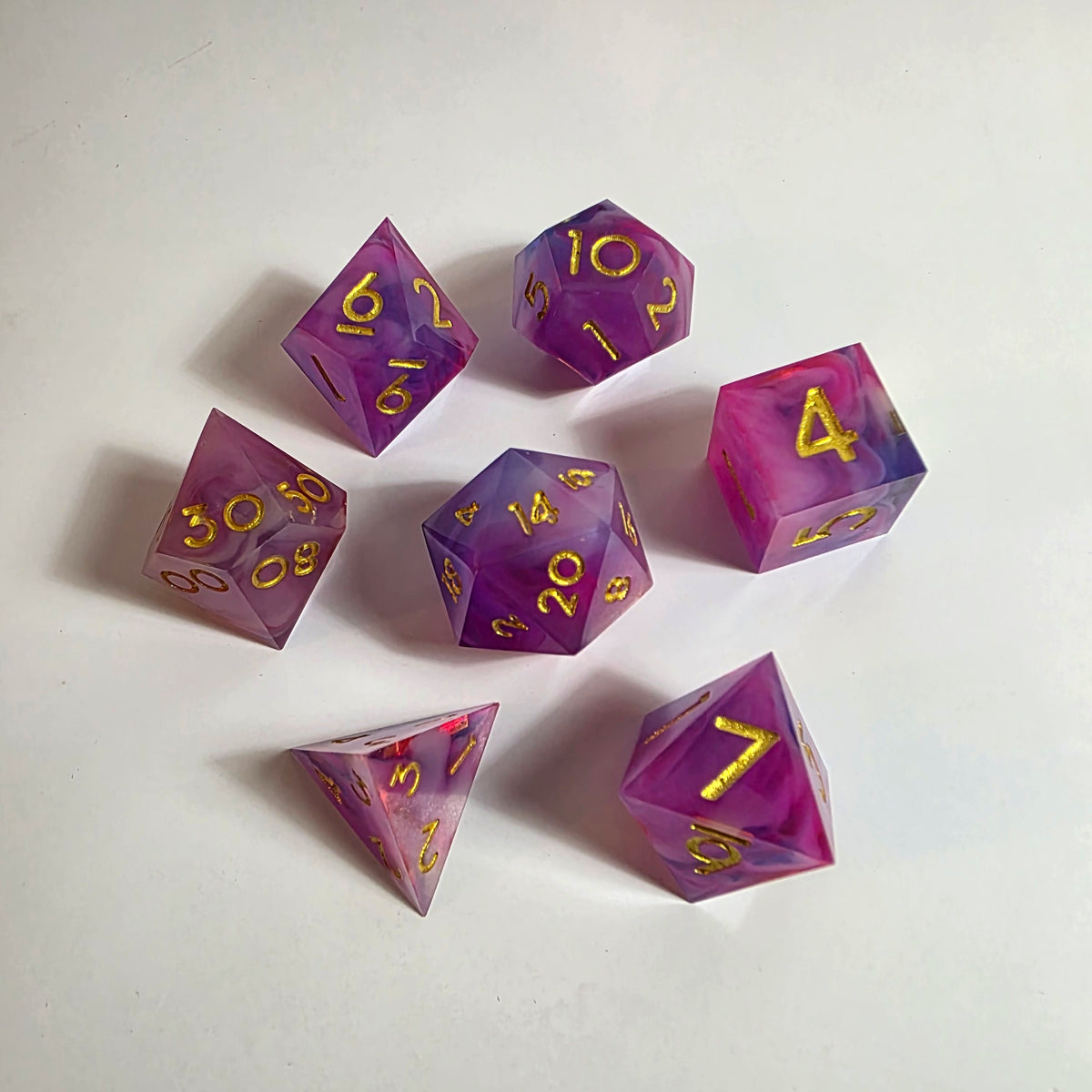 Candy Floss Cloud Sharp Edge Resin Dice Set