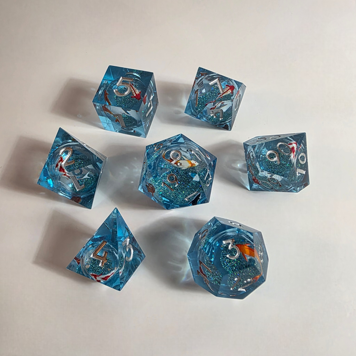 Koi Fish Handmade Resin Dice Set