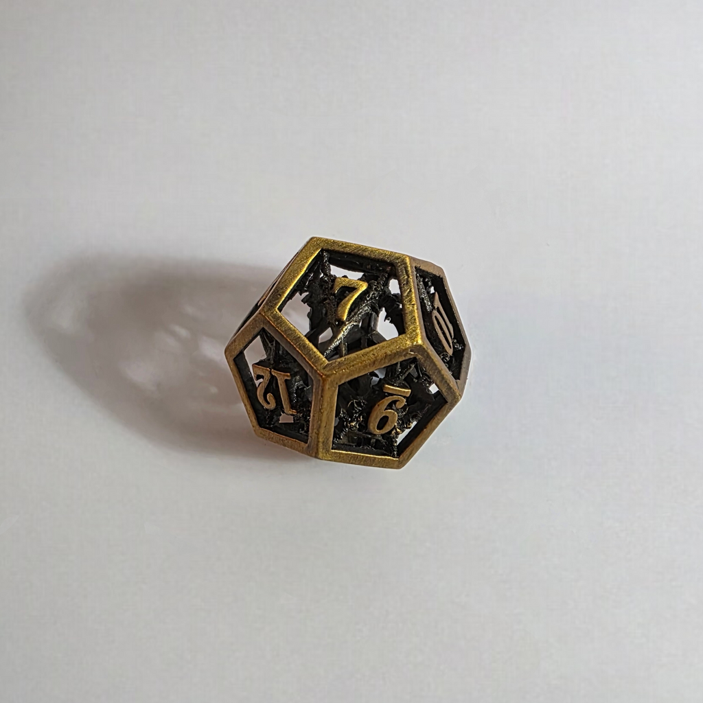 Cross Guard Hollow Metal Dice Set