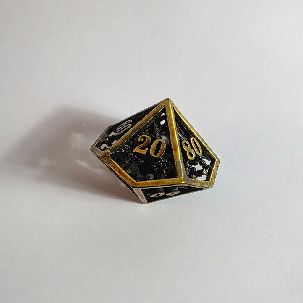 Cross Guard Hollow Metal Dice Set