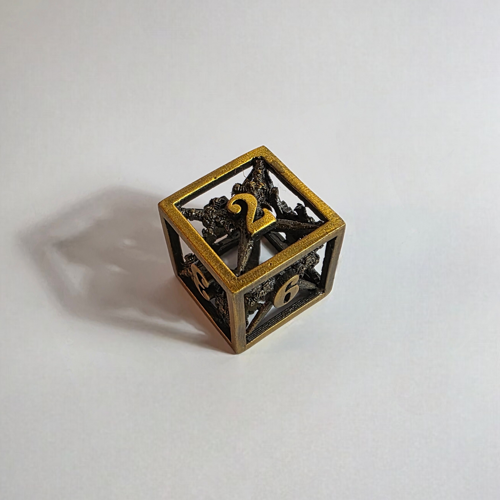 Cross Guard Hollow Metal Dice Set