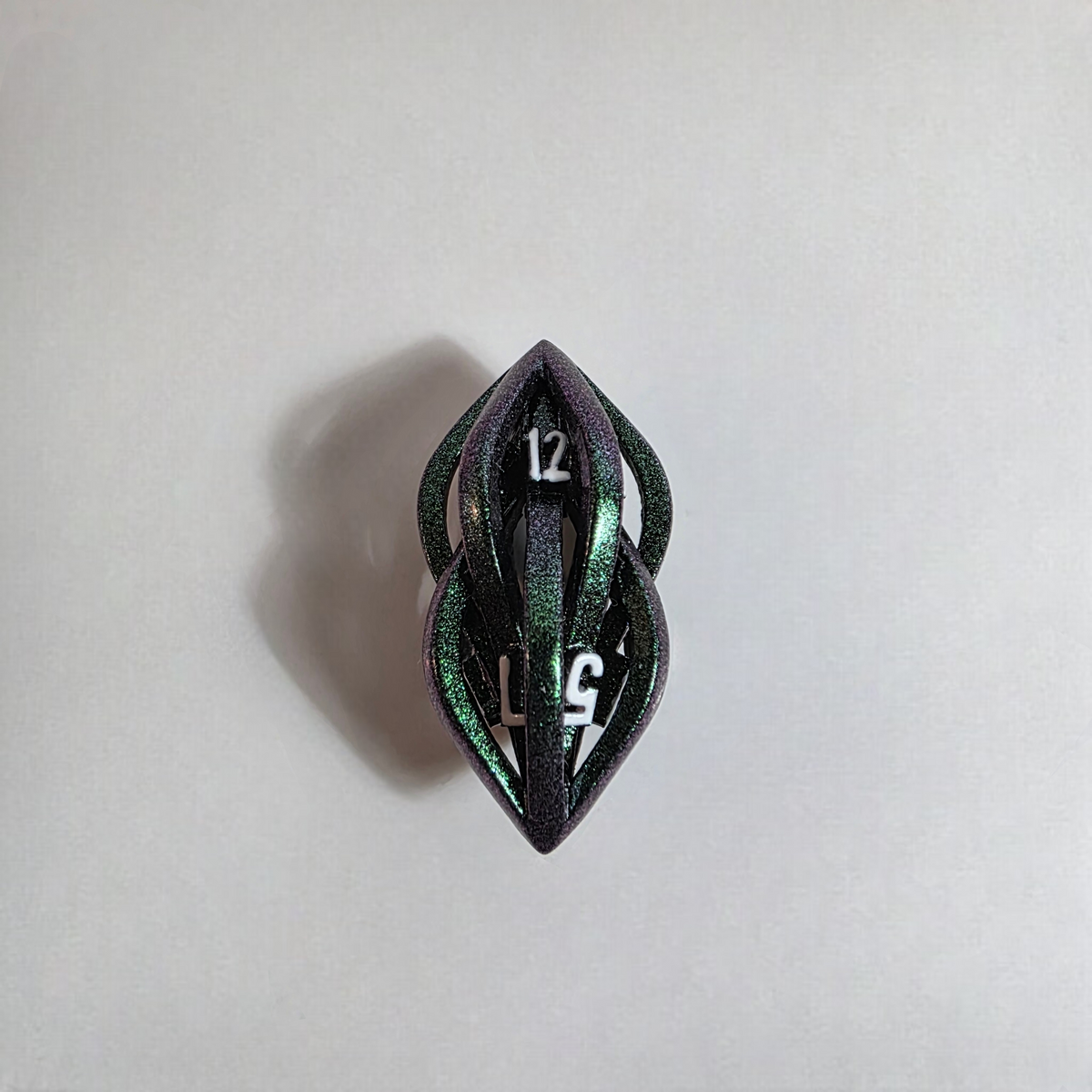 Green Blue Seeds Hollow Metal Dice Set
