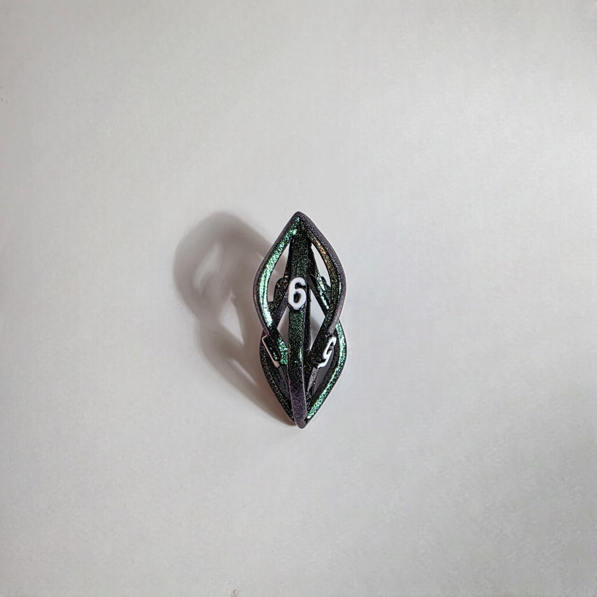 Green Blue Seeds Hollow Metal Dice Set