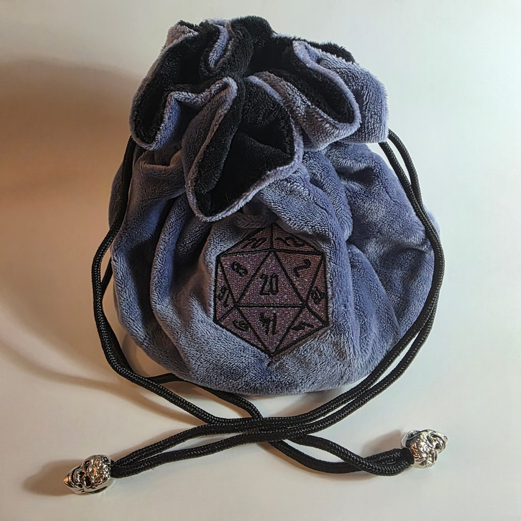 Blue Plush Dice Bag