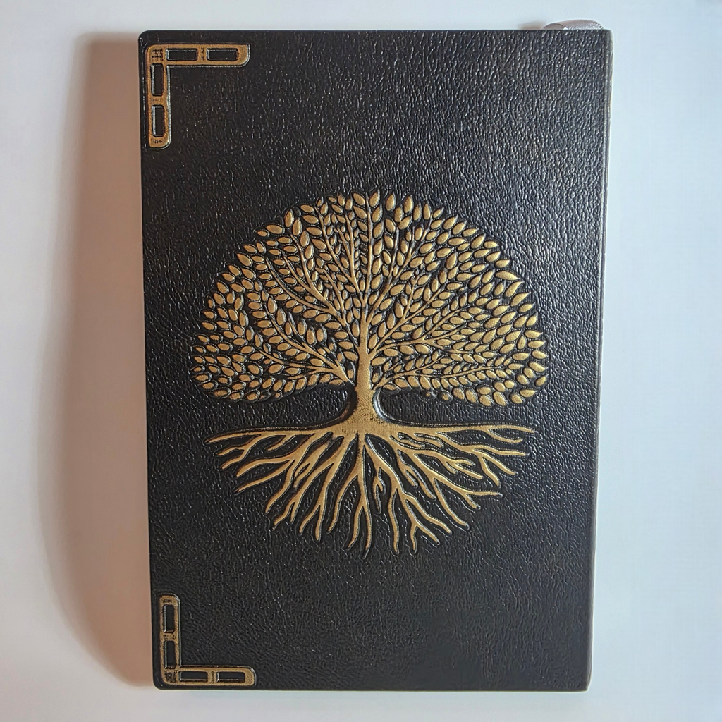 Notizbuch „Baum des Lebens“ aus Messing