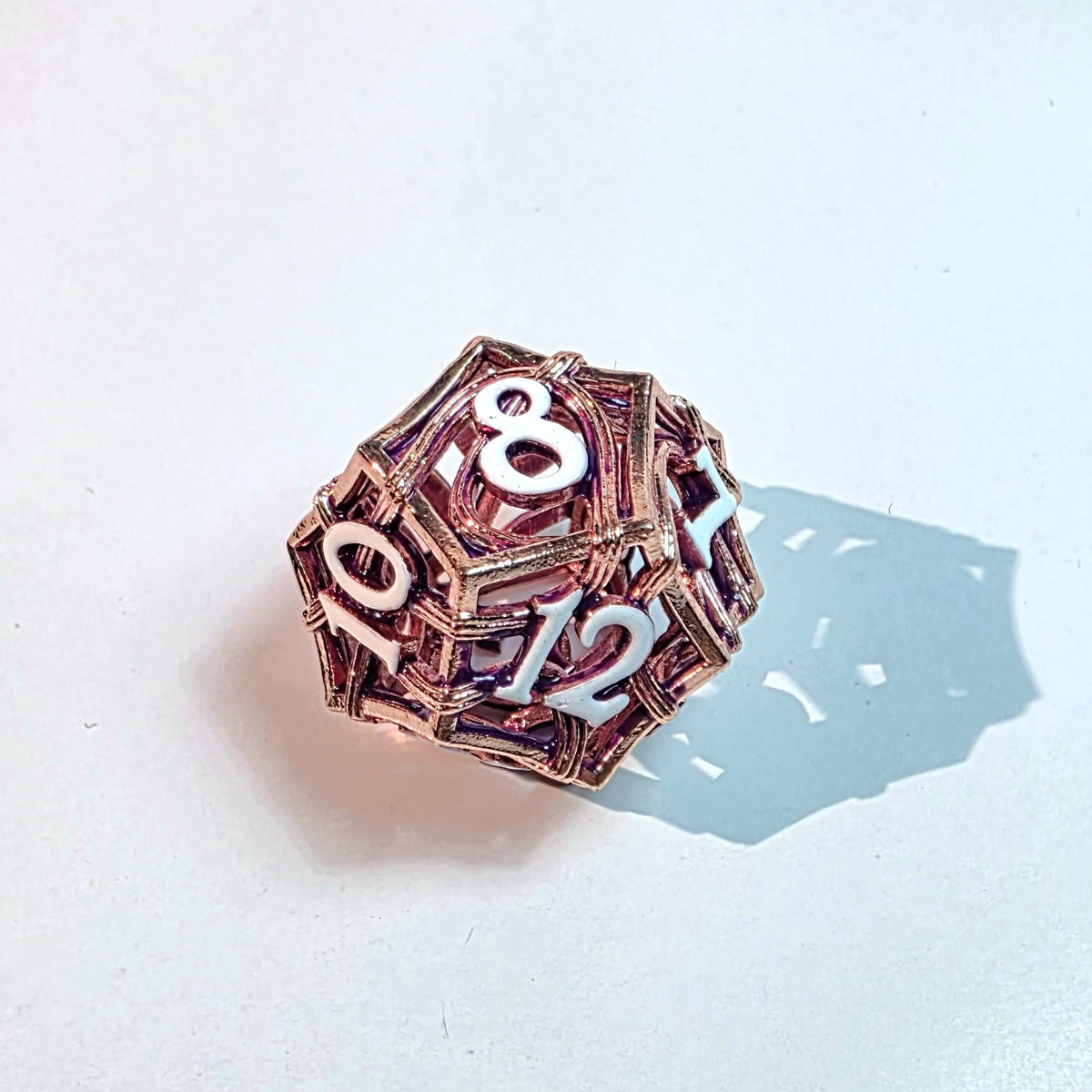 Rose Gold Elemental Hollow Metal Dice Set