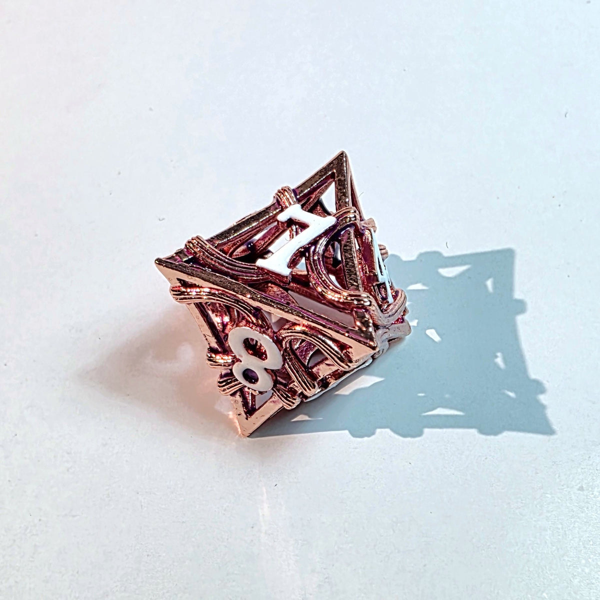 Rose Gold Elemental Hollow Metal Dice Set