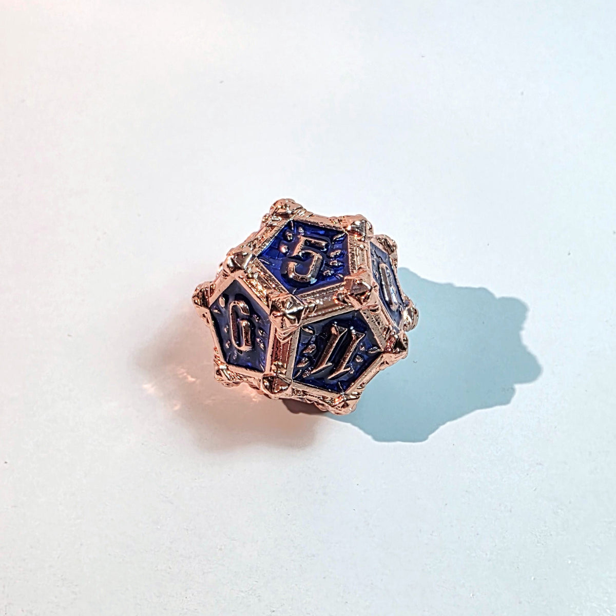 Deathmask Kupfer Blau Massives Metall-Würfelset