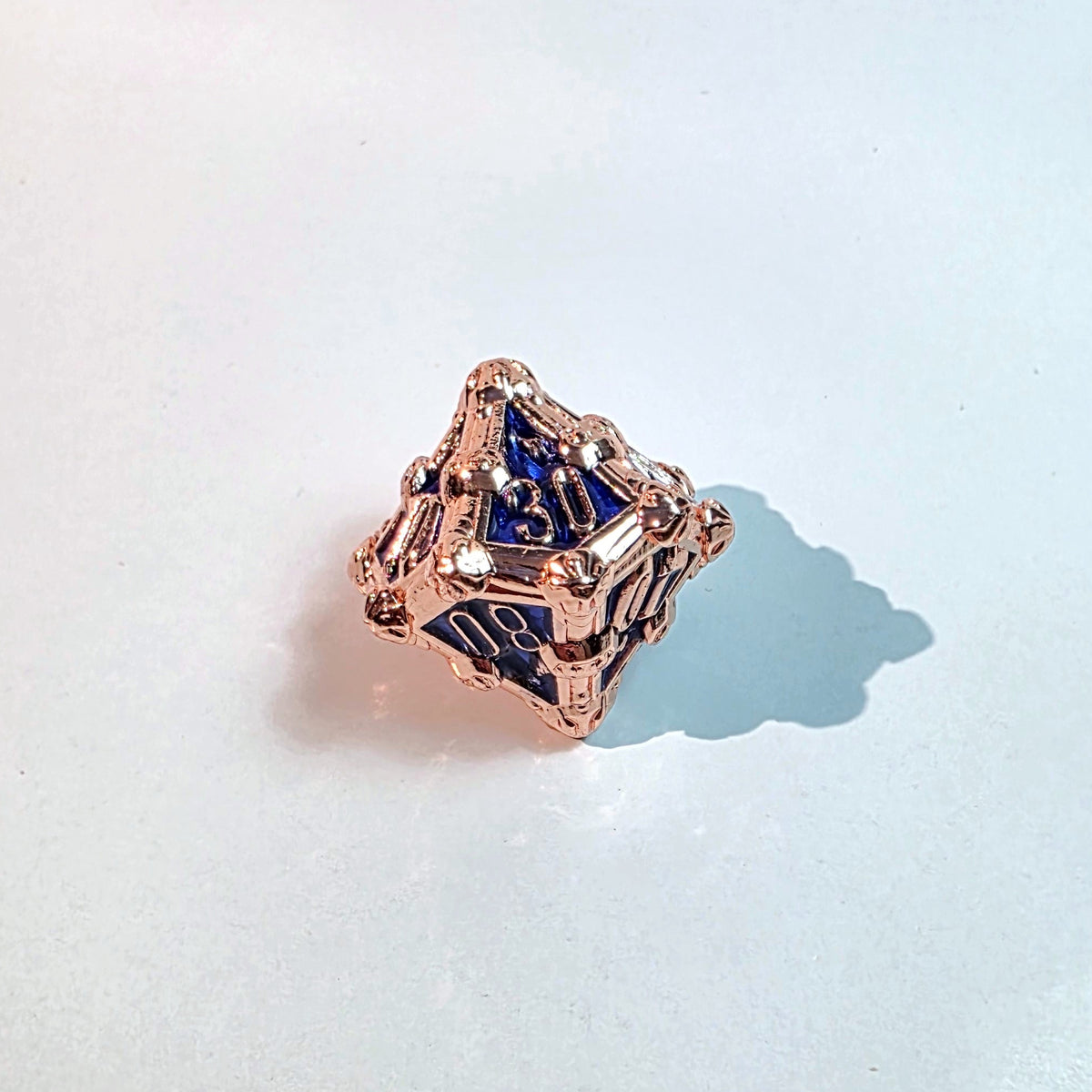 Deathmask Kupfer Blau Massives Metall-Würfelset