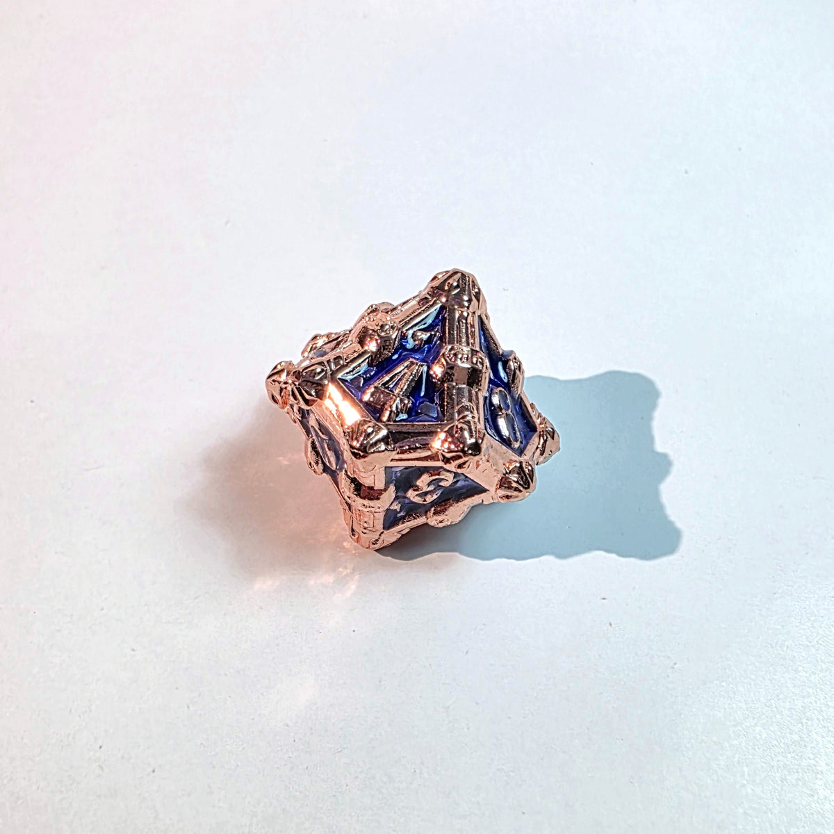 Deathmask Kupfer Blau Massives Metall-Würfelset