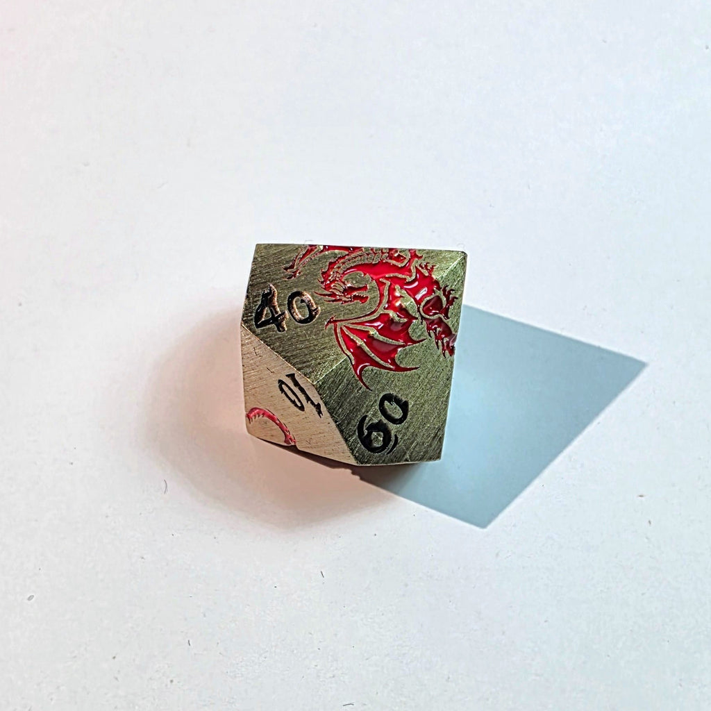 Red Dragon Flight Solid Metal Dice Set